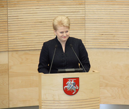 Prezidentė Dalia Grybauskaitė skaitys septintą metinį pranešimą. KK nuotr. 