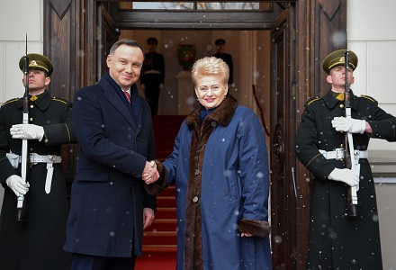 Prezidentė Dalia Grybauskaitė  ir Lenkijos Prezidentas Andrzejus Duda. Nuotr. iš lrp.lt