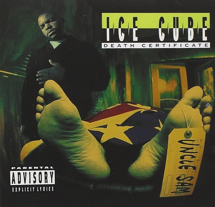 1991 m. Ice Cube išleisto albumo „Death Certif cate“ viršelis